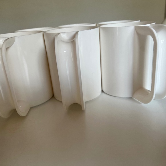 Heller Massimo Vignelli 6 Stacking White Max Mugs Hellerware Italian Design - Picture 2 of 6